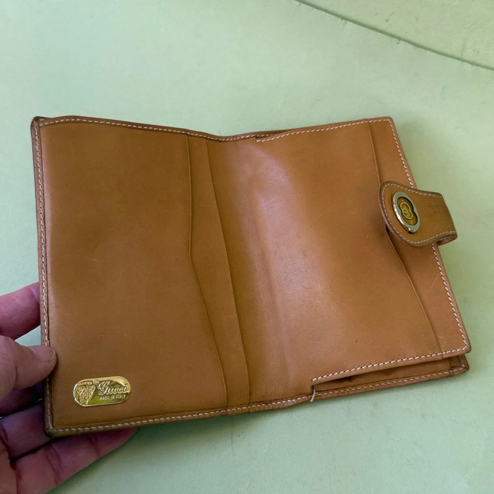Vintage cream/orange Gucci coated canvas/leather wallet - Picture 10 of 15